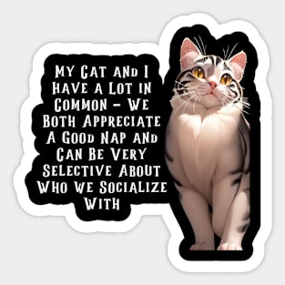 Commonality Cat T-Shirt Sticker